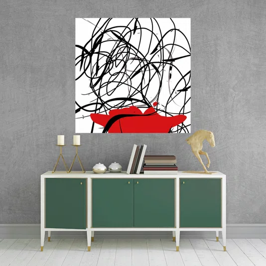 Quadro em Canvas Tela Decorativa Abstrata Arte Moderna C - 50x50cm