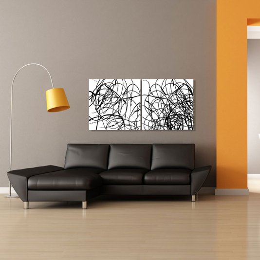 Quadro em Canvas Tela Decorativa Abstrata Moderna 60x60cm
