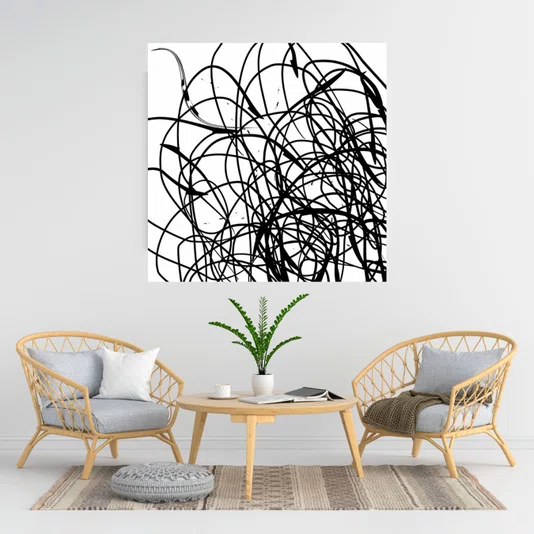 Quadro em Canvas Tela Decorativa Abstrata Moderna 60x60cm