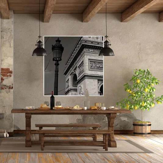 Quadro em Preto e Branco Arco do Trunfo por Dorival Moreira 50x50 cm