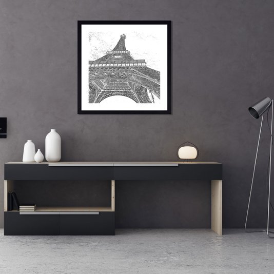 Quadro compondo ambiente moderno e muito sofisticado.