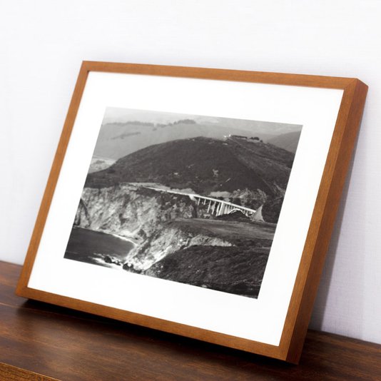 Quadro em Preto e Branco Paisagem Ponte Bixby Creek 40x30 cm