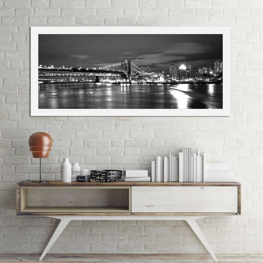 Quadro Ponte do Brooklyn Nova York - Elegância e Sofisticação com Contrastes Marcantes