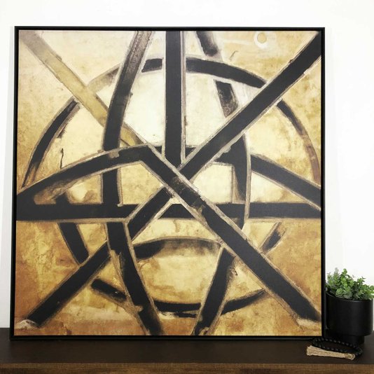 Quadro em Tela: Arte Abstrata Moderna com Moldura Preta - Elegância para sua Decoração