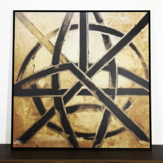 Quadro em Tela: Arte Abstrata Moderna com Moldura Preta - Elegância para sua Decoração