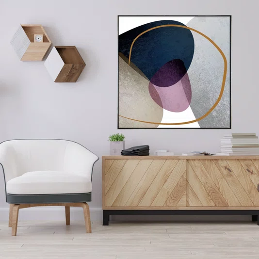Quadro em Tela Canvas Arte Abstrata com Formas Orgânicas - Escolha o Tamanho