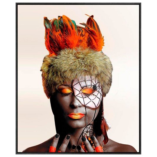 Quadro em Tela Canvas com Moldura Arte Africana 150x180 cm