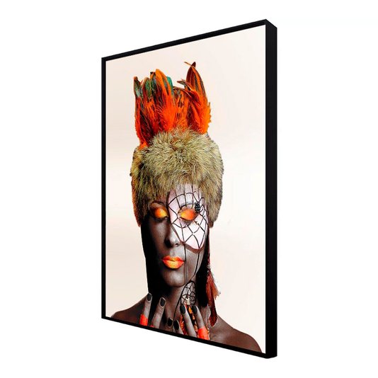 Quadro em Tela Canvas com Moldura Arte Africana 150x180 cm