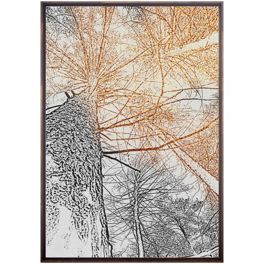 Quadro em Tela Canvas com Moldura Flutuante Árvores 70x120 cm