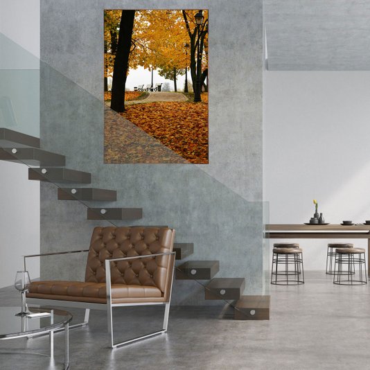 Quadro em Tela Canvas com Moldura Marrom Paisagem Natureza 100x150cm