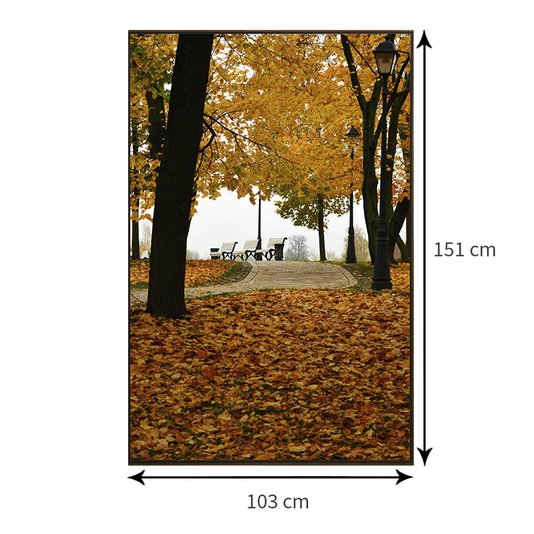 Tamanho exato do quadro com moldura: 103 x 151 cm.