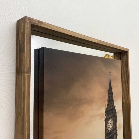 Quadro em Tela Canvas Londres Torre Big Ben Com Espelho e Moldura Rústica