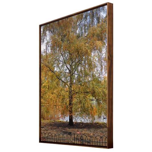 Tela canvas com moldura flutuante.