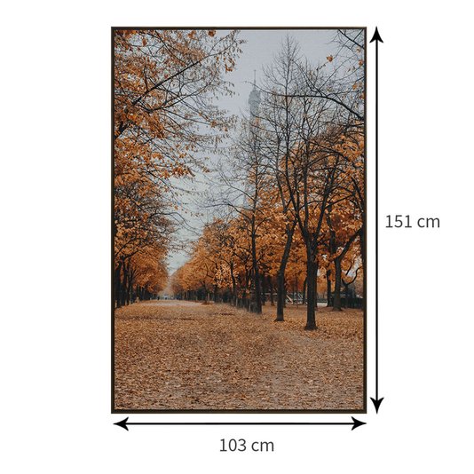 Tamanho exato do quadro com moldura: 103 x 151 cm.