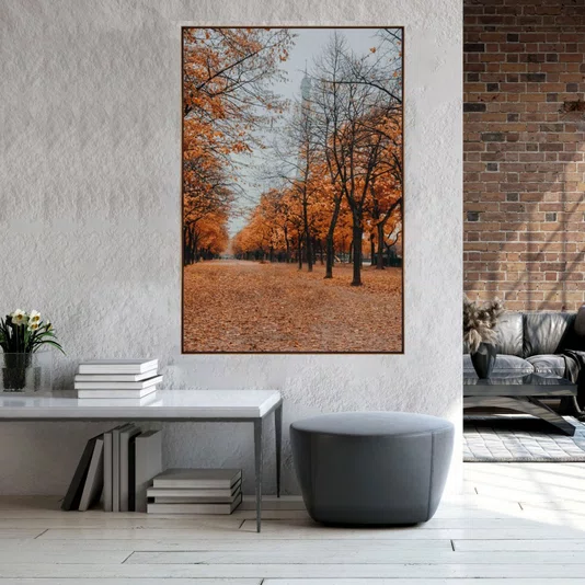 Quadro em Tela Canvas Natureza Rua Ladeada de Árvores 100x150cm