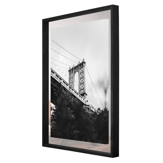 Quadro em Tela Ponte de Manhattan Moldura com Espelho 80x110cm