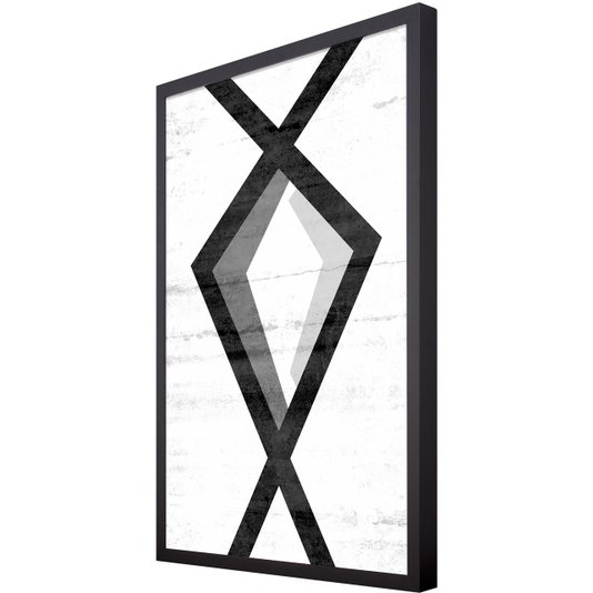Quadro Escandinavo Preto e Branco Abstrato Geométrico - Escolha o Tamanho