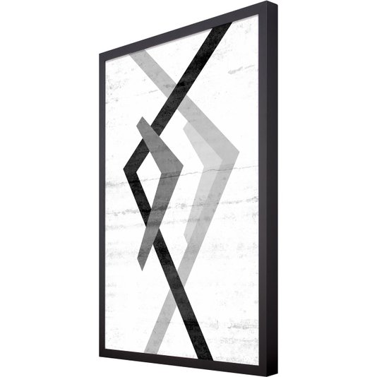 Quadro Escandinavo Preto e Branco Geométrico Abstrato - Escolha o Tamanho