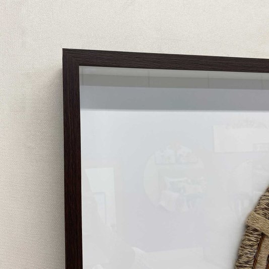 Quadro Escultura Cocar Indígena Arte em Fios Tons Neutros 90x100 cm