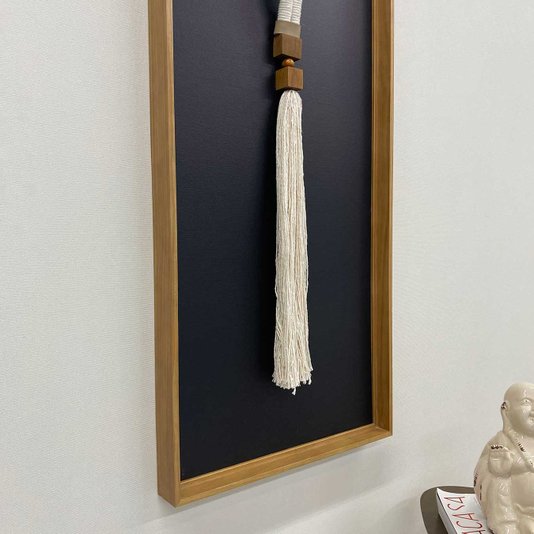 Quadro Escultura Decorativa Arte a Mão em Fios e Madeira 40x120 cm