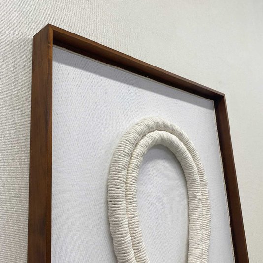 Quadro Escultura Decorativa em Barbante e Madeira: Arte a Mão 40x100 cm