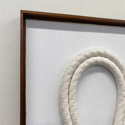 Quadro Escultura Decorativa em Barbante e Madeira: Arte a Mão 40x100 cm