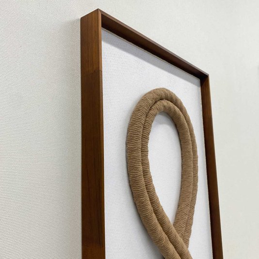 Quadro Escultura Decorativa em Barbante e Madeira: Essência Artesanal 40x100 cm