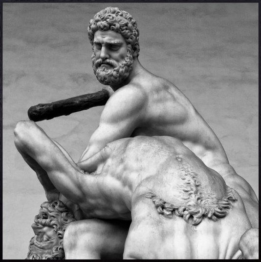 Quadro Escultura Hércules e Nesso Centauro por Dorival Moreira