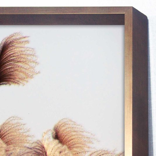 Quadro Floral com Moldura Chanfrada Flores Secas de Junco - Escolha o Tamanho