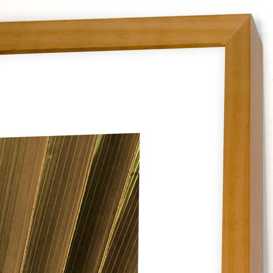 Quadro Floral Decorativo com Moldura Marrom Folha de Palmeira
