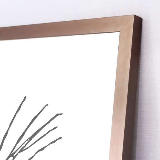 Quadro Floral Moderno com Moldura Cobre Rosê 60x80 cm