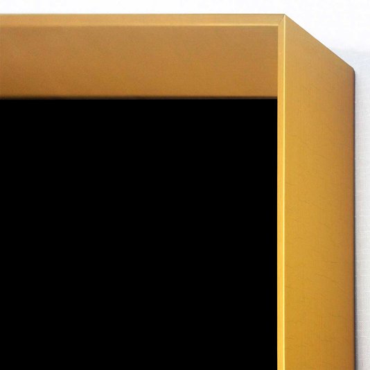 Quadro Floral Preto e Branco com Traços Dourados e Moldura Dourada