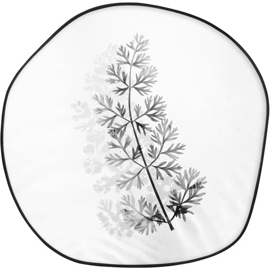 Quadro Floral Preto e Branco Decorativo Formato Orgânico com Moldura MDF Preto