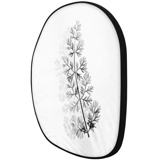 Quadro Floral Preto e Branco Decorativo Formato Orgânico com Moldura MDF Preto