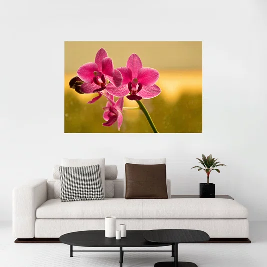 Quadro Floral Tela Canvas Decorativa Orquídea 90x60 cm