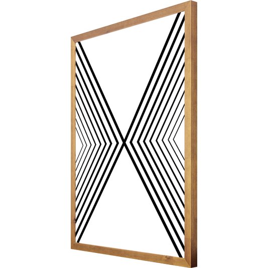 Quadro Geométrico Abstrato Minimalista Pirâmide Vertical 60x80cm