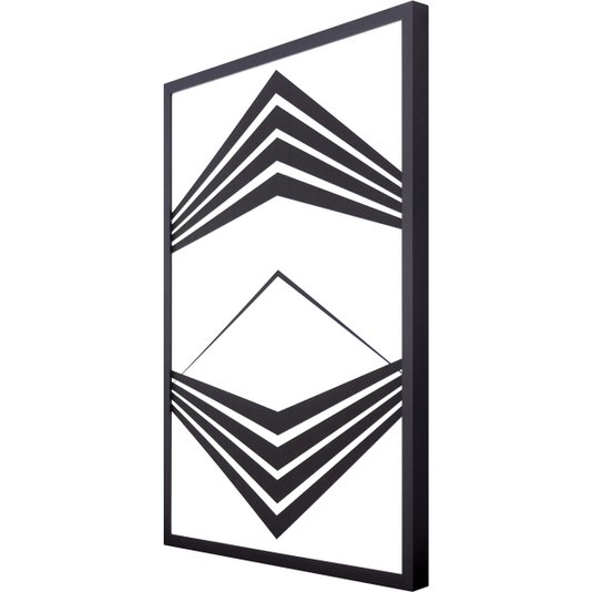 Quadro Geométrico Abstrato Minimalista Preto e Branco - Escolha o Tamanho
