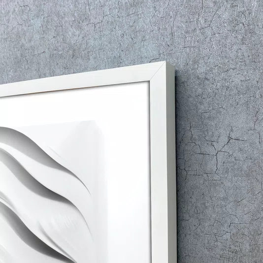Quadro Geométrico Abstrato Moderno Design e Contraste com Moldura e Vidro
