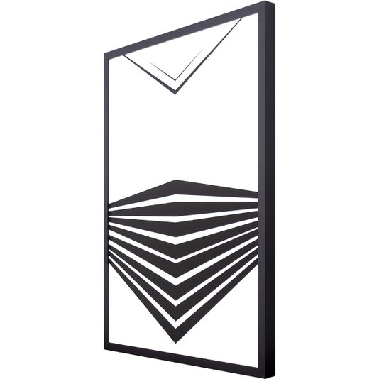 Quadro Geométrico Abstrato Preto e Branco Minimalista - Escolha o Tamanho