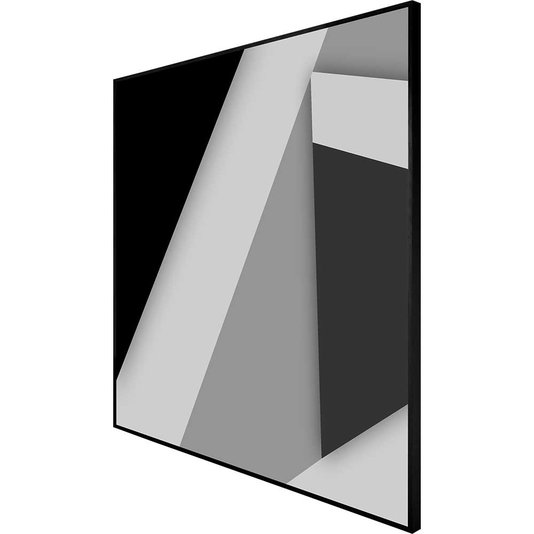 Quadro Geométrico Arte Moderna em Preto e Branco 70x70 cm