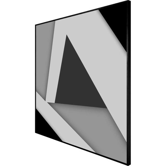 Quadro Geométrico em Preto e Branco Arte Moderna 70x70 cm