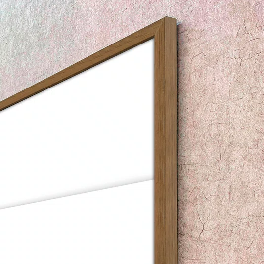 Quadro Geométrico Sobreposto Branco Arte Abstrata Moderna com Moldura e Vidro