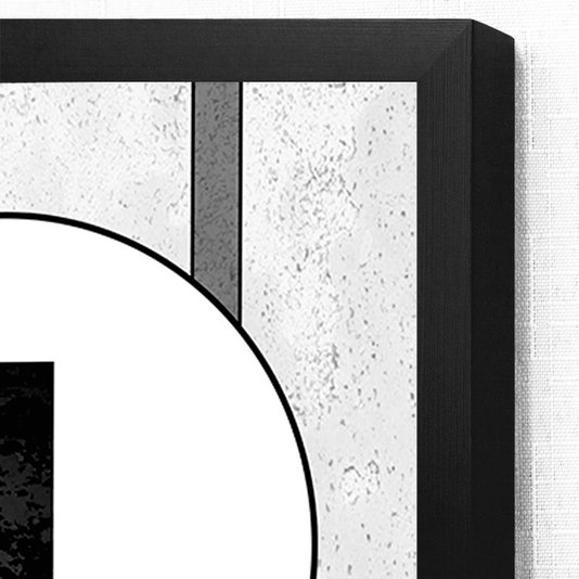 Quadro Geométrico Texturas Preto e Branca e Amarelas - Escolha o Tamanho