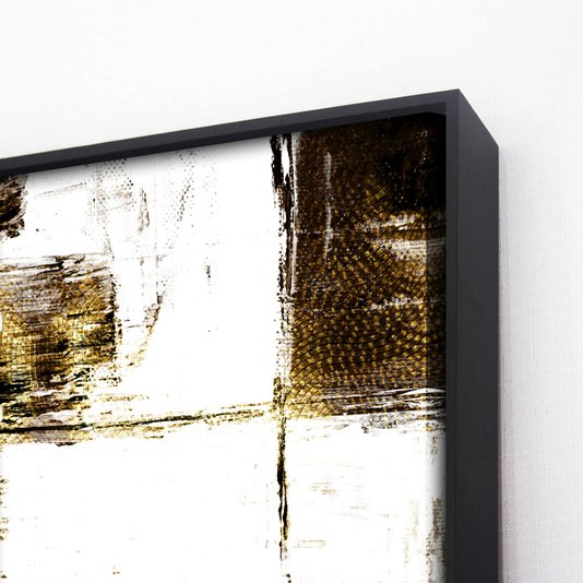 Quadro Grande em Tela Canvas Abstrato Arte Moderna com Moldura Preta