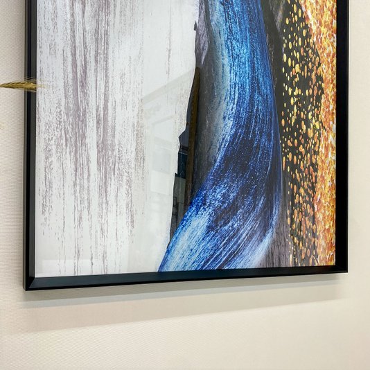 Quadro Grande com Moldura Chanfrada Arte Abstrata Moderna 100x150 cm