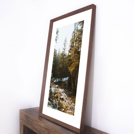 Quadro Grande com Moldura Chanfrada Paisagem Floresta 75x125 cm