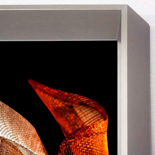 Quadro Grande com Moldura Prata Chanfrada Imagem Arte Abstrata Moderna