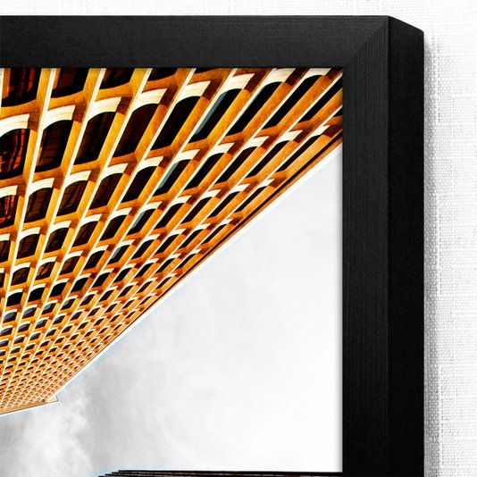 Quadro Grande Decorativo Arquitetura de Edifícios com Moldura Preta - Escolha o Tamanho