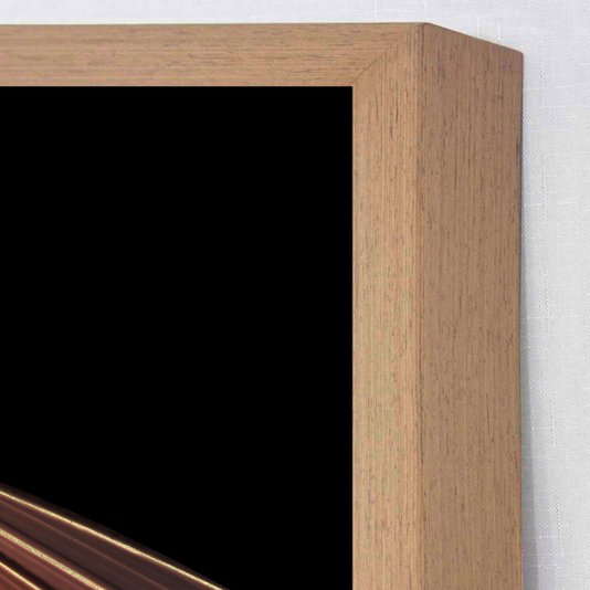 Quadro Grande Floral com Moldura Laminada Folhagem em Tons de Bege - Escolha o Tamanho