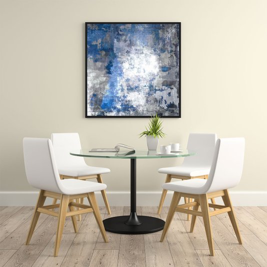 Quadro Abstrato Moderno Imagem Arte Azul: Toque de Arte e Estilo na sua Decoração